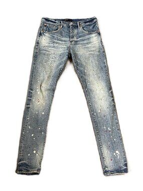Purple Brand Jeans P002 Skinny Paint Splatter NWT 33